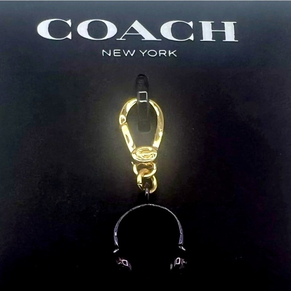 COACH Headphones Bronze/Purple Gold-Tone Necklace Bracelet Bag Charm with Pouch - Picture 3 of 8